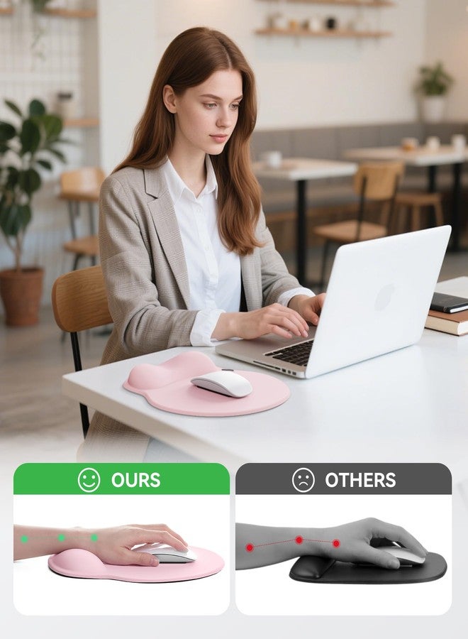 Laborio Mouse Pad with Wrist Rest, Ergonomic Mouse Pads for Desk, Office Non-Slip Mousepad with Gel Wrist Support(Light Pink, 10.6''L x 9''W) - Image 5