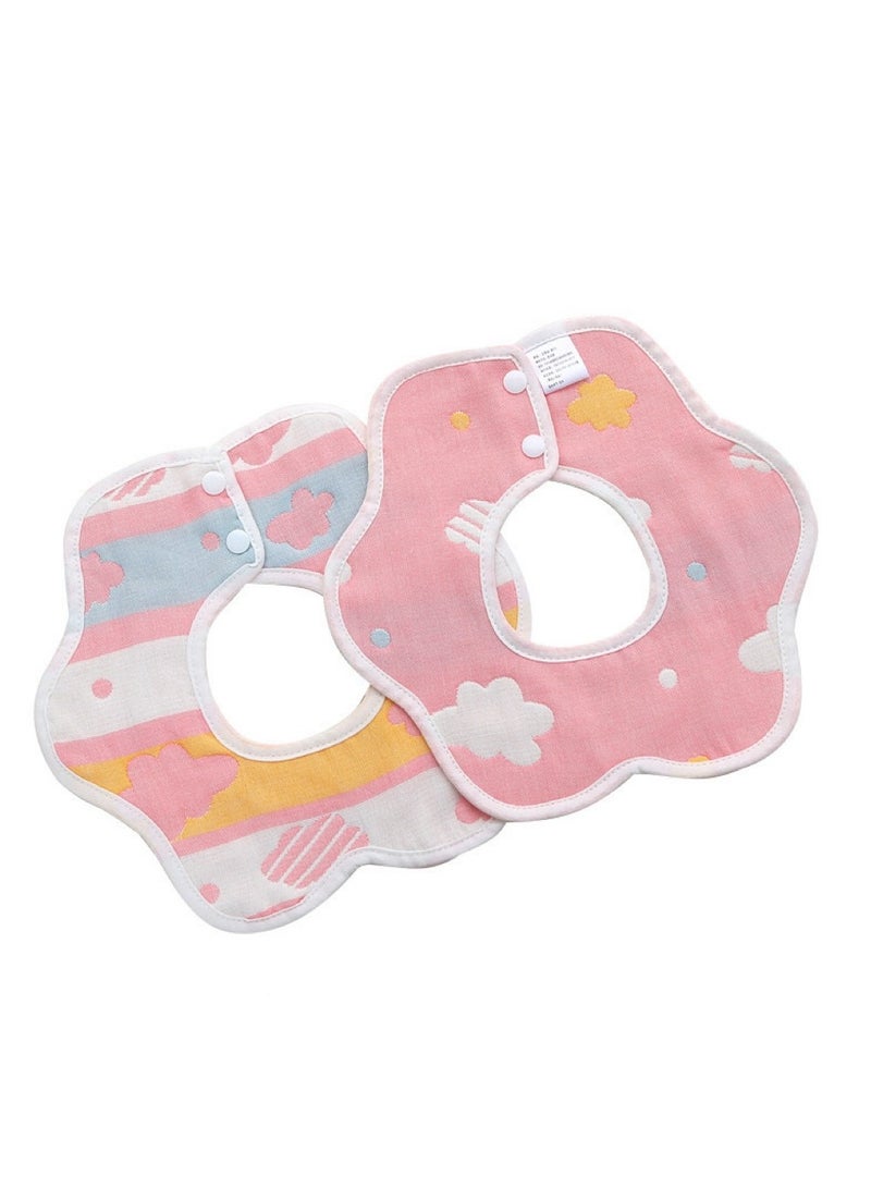 Bib Baby petal waterproof cotton bib children's saliva towel - Image 1