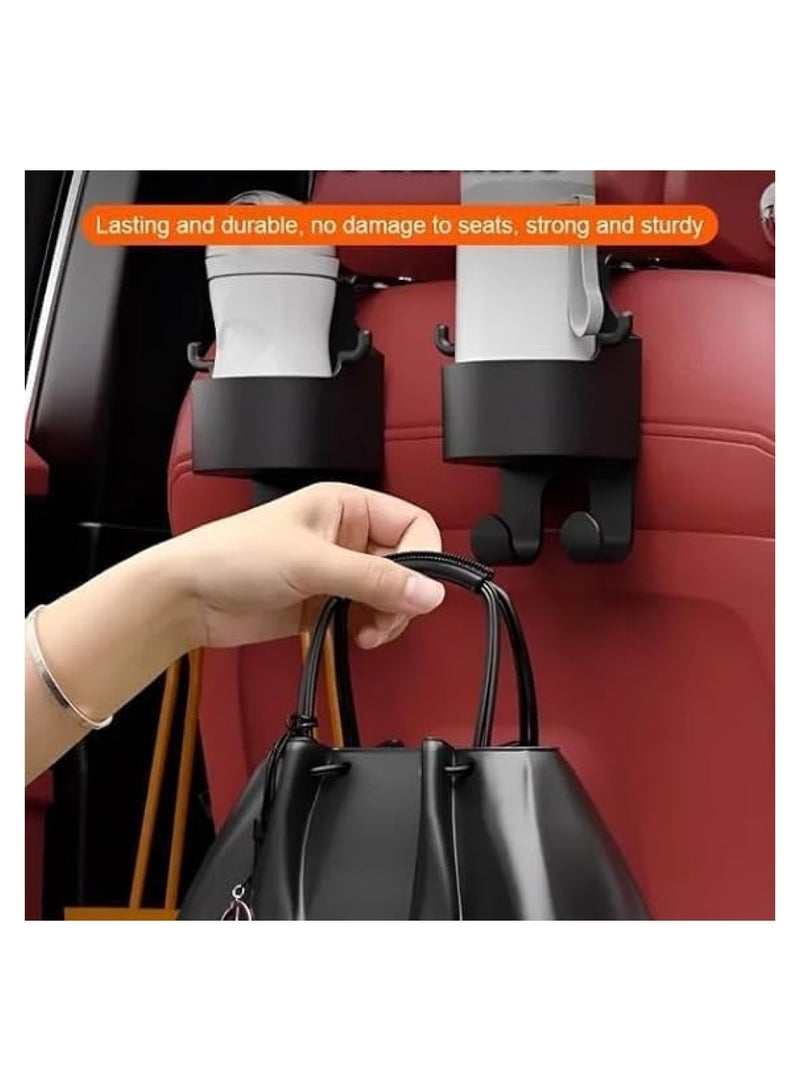 RATSAW Car Hook and Backseat Cup Holder 2 Pack Multi-functional Hook for Car Seat Back Universal Car Headrest Hook Seat Cup Cup Holder with Hooks for Car  - Image 5