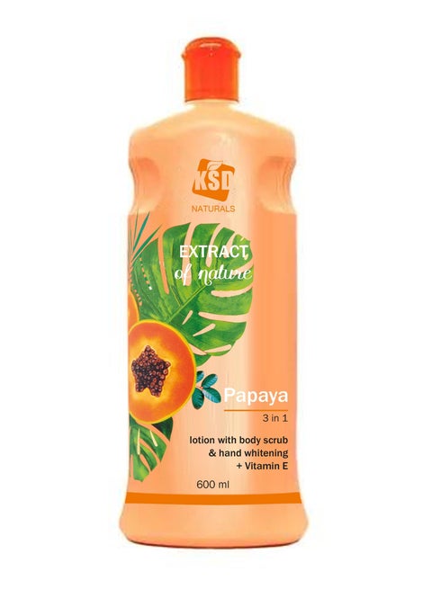 Papaya Extract Whitening Hand And Body Lotion With Vitamin E White 600ml