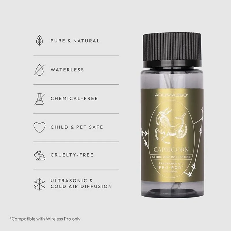 أروما 360  Capricorn Pro-Pod Oil Blend - Astrology Inspired for Luxury Essential Oil Diffusers - Aromatherapy Scent Diffuser Oil - Lavender, Magnolia, and Orris - 50 mL, 1.7 fl oz