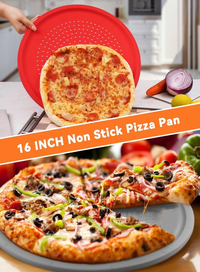 LYNG Pizza Pan 16 Inch, 2 Pack Silicone Nonstick Pizza Tray For Oven, Pizza Pan With Holes Dishwasher Safe, Suitable For Home Kitchen Dark Baking Grey - Image 5