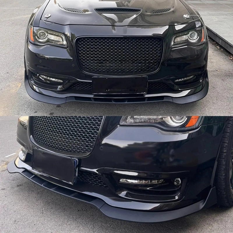 skkyoro Front Bumper Lip Splitter 3Pcs V3 Style Compatible with For Chrysler 300 C S SRT 2015-2023 (Carbon Fiber Print, SRT style) - Image 3