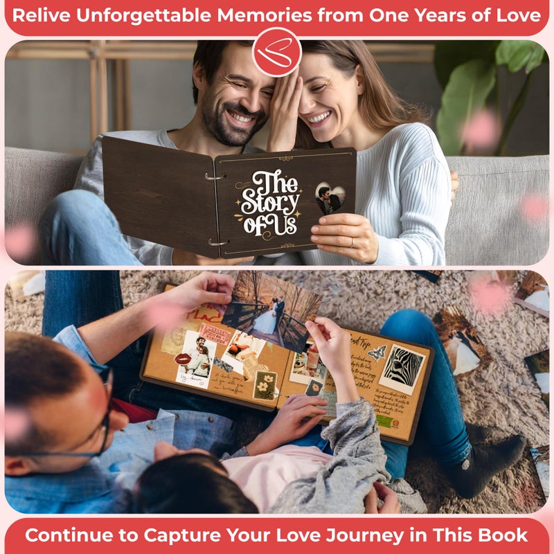 Stofinity The Story Of Us Anniversary Scrapbook - Couple Photo Album Journal, Wedding Gifts For Couples 2026, Anniversary Relationship Gifts For Him Her, Christmas Valentine Day Gift For Wife Husband - Image 5