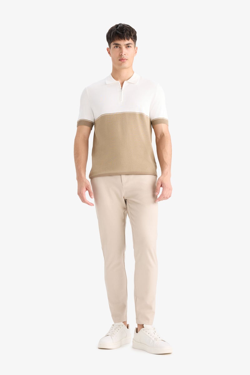 Man Standard Fit Polo Collar Knitwear Polo T Shirt