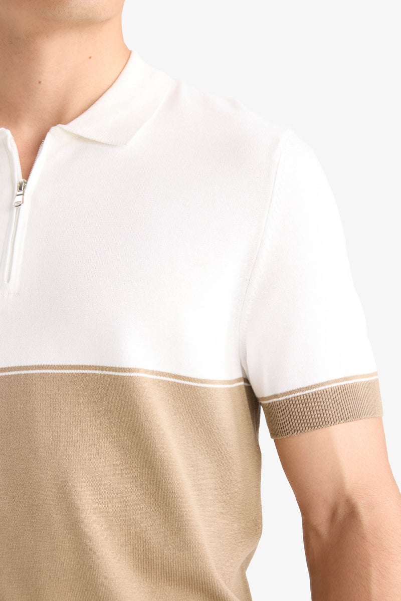 Man Standard Fit Polo Collar Knitwear Polo T Shirt