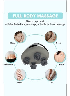 ARES iScalp-3 Head And Body Massager Portable Ipx7 Waterproof Silicone Massage Head Built-In Rechargeable Lithium Battery Magnetic Charging  - Image 4