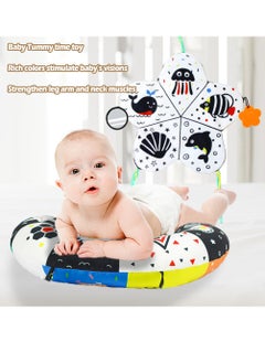 Generic Baby Tummy Time Toy, High Contrast Newborn Foldable Indoor Playmat with Pillow and Teether  - Image 4