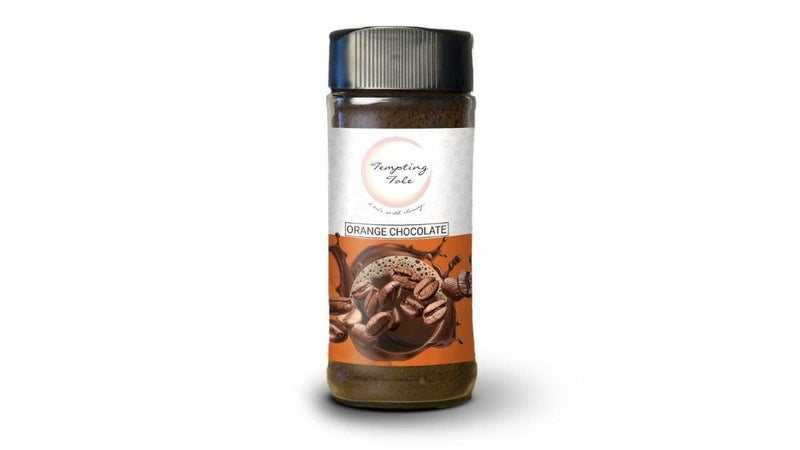 Tempting Tale Chocolate Orange Instant Coffee Powder | Bold & Rich Flavor with Zesty Orange & Smooth Chocolate | 100% Arabica Beans | Vegan | Dairy-Free | Gluten-Free | No Sugar | No Chicory | Natural Blend | 100g | Pack of 1 - Image 1