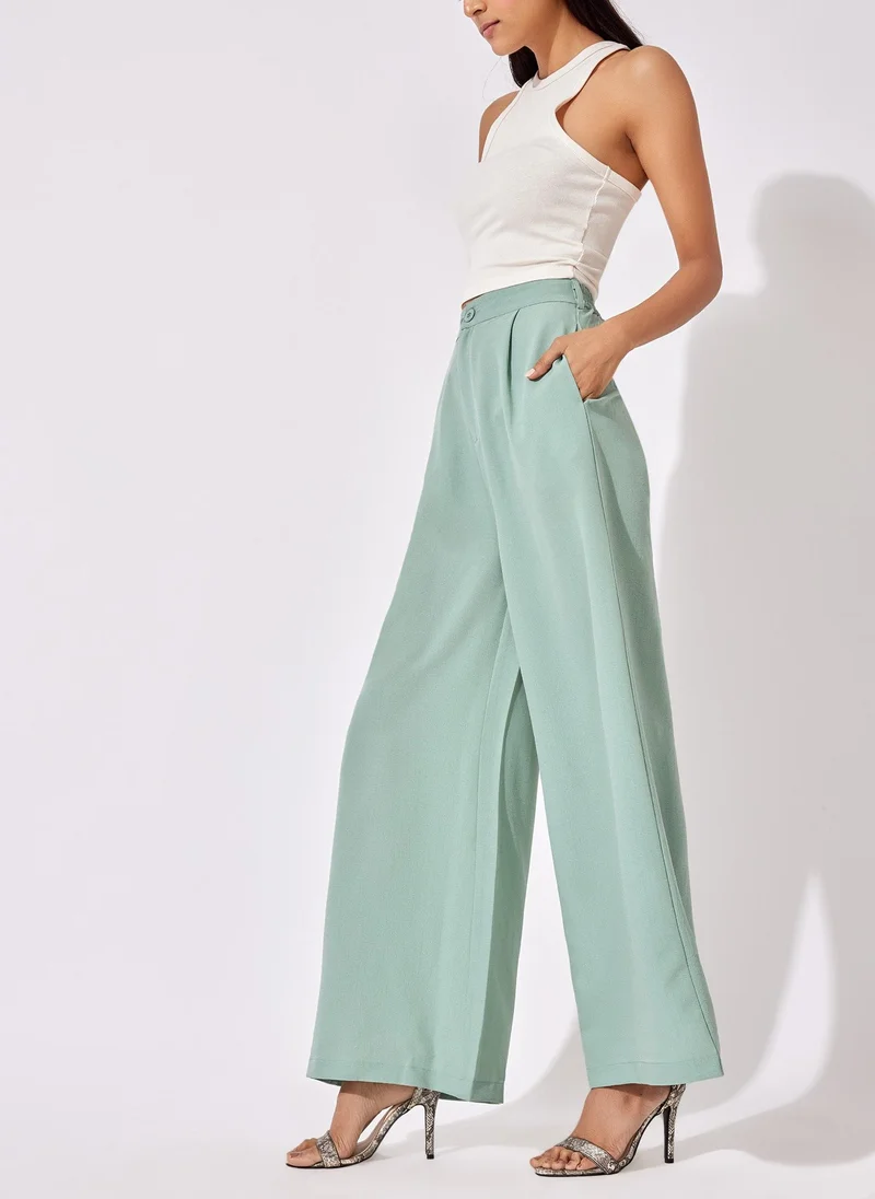 The Label Life Pleated Flare Pants
