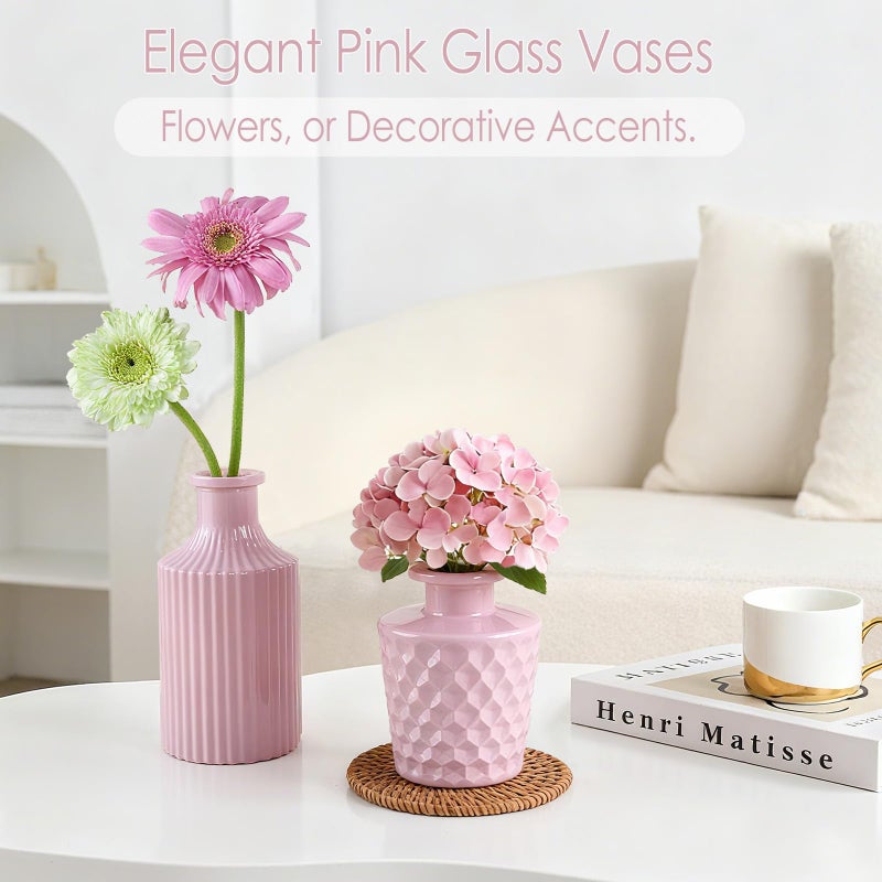 TBWIND Blush Pink Glass Bud Vase Set of 12 â€“ Mini Vintage Vases for Flowers, Centerpieces, Wedding & Home DÃ©cor - Image 3