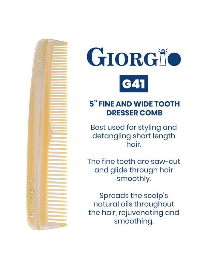 Giorgio Beard Combs Set - Handmade Ivory Beard Comb Kit for Beard and Mustache Grooming - Includes Fine and Wide Tooth Pocket Dresser Comb + Fine Tooth Straightening Comb + Fine Teeth Mustache Comb - Image 2