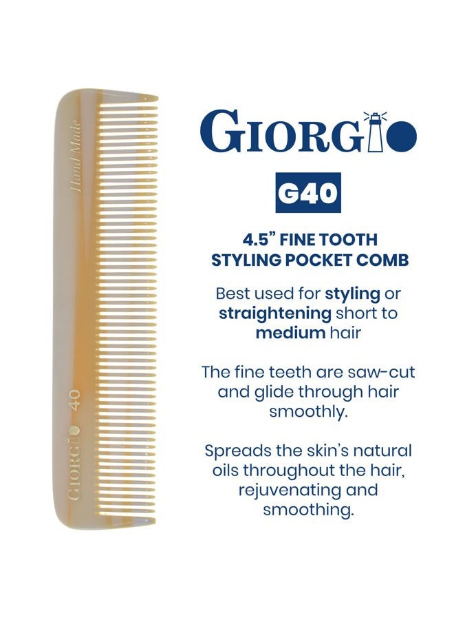 Giorgio Beard Combs Set - Handmade Ivory Beard Comb Kit for Beard and Mustache Grooming - Includes Fine and Wide Tooth Pocket Dresser Comb + Fine Tooth Straightening Comb + Fine Teeth Mustache Comb - Image 3