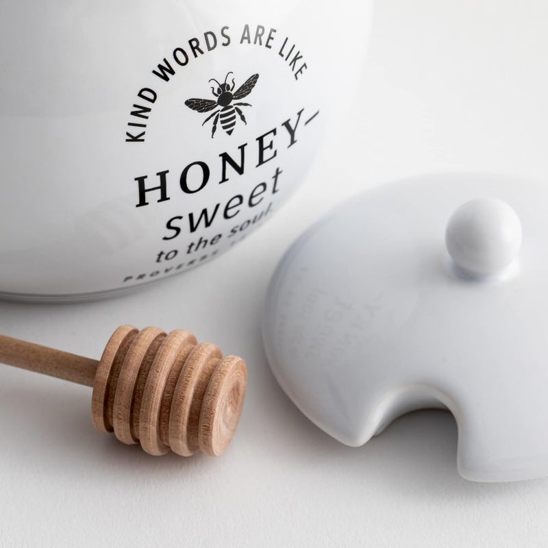 DaySpring  Sweet to The Soul  Inspirational Ceramic Honey Pot with Wood Dipper 16 Oz J2057 - Image 3