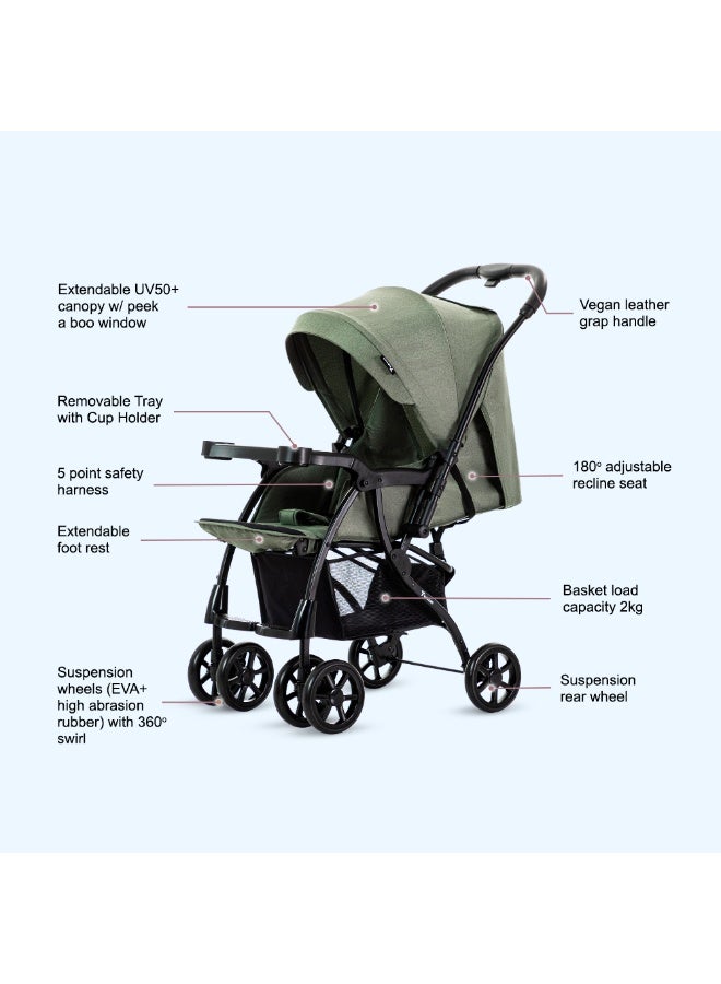 TEKNUM Look at Me Reversible 2 Stroller - Olive - Image 2