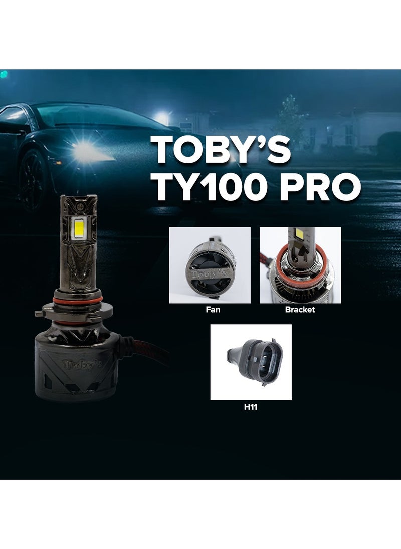 Toby's Tobys TY120 Pro H11 2 Pieces 240W Original Tested LED Headlight Bulb Assembly 24000 Lumens 120W/Piece Xtreme Bright With Color Temperature 6500K  - Image 5