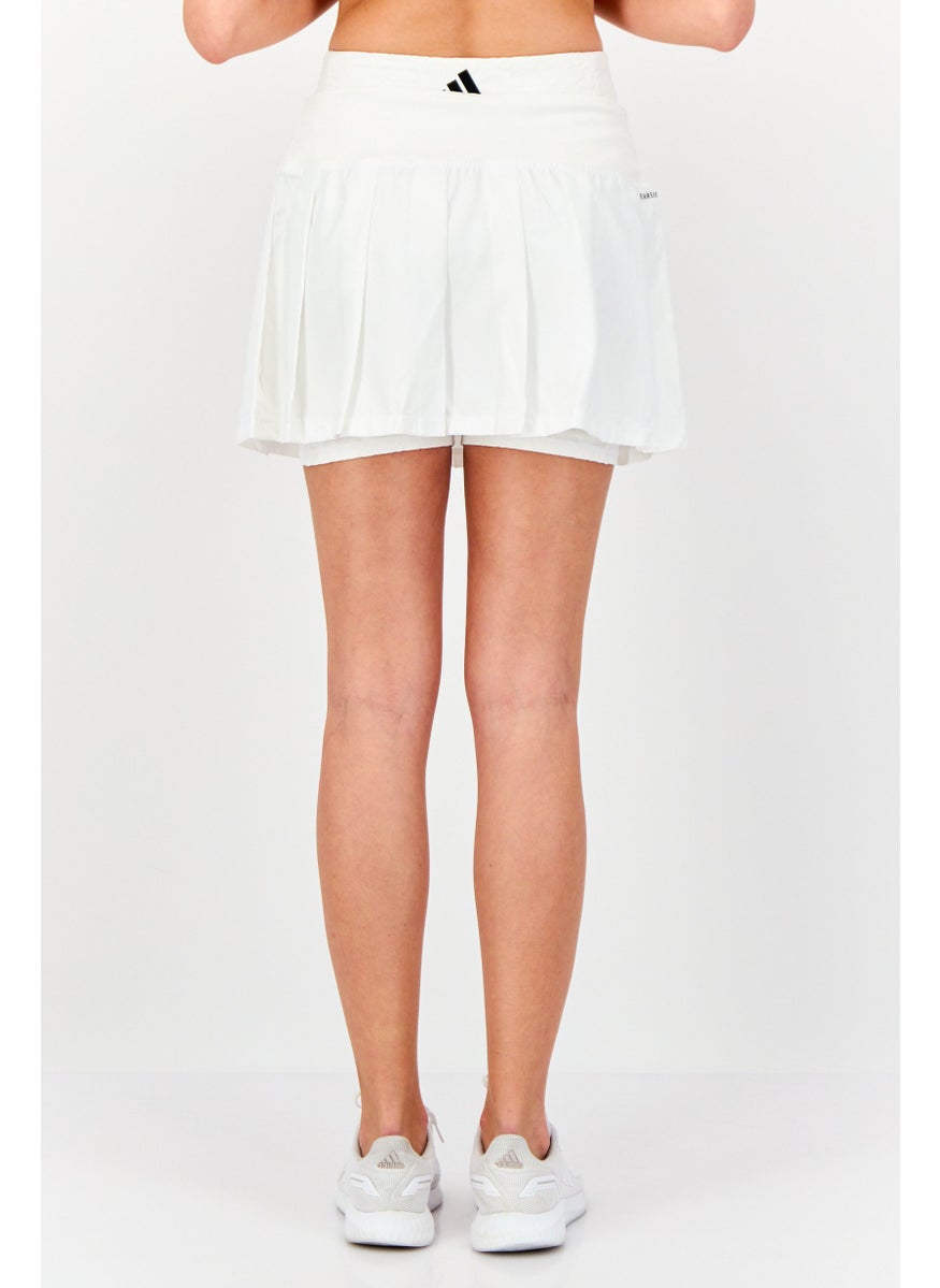 Adidas - Women 2 Pcs Sportswear Fit Tennis Skirts And Short, White - Image 1