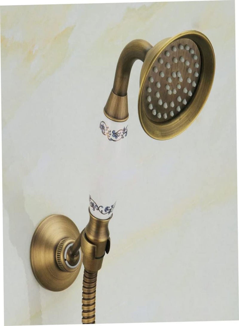GGOOT Retro Shower Head Copper Handheld Spray Shower Head Bathroom Accessories with 1.5m Hose, Shower Head, Shower Head with Hose, Copper Hand Shower, Retro Handheld Shower, Bathroom Shower Accessories - Image 4
