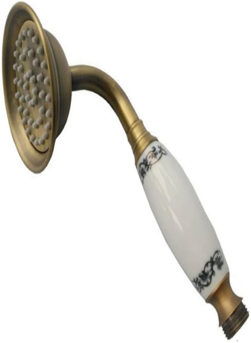 GGOOT Retro Shower Head Copper Handheld Spray Shower Head Bathroom Accessories with 1.5m Hose, Shower Head, Shower Head with Hose, Copper Hand Shower, Retro Handheld Shower, Bathroom Shower Accessories - Image 2