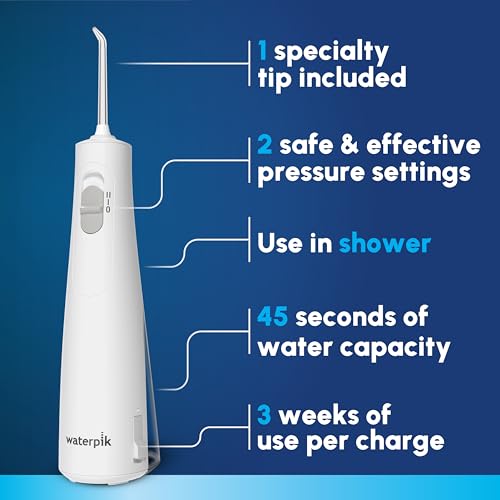 Waterpik Cordless 1100 Rechargeable Portable Water Flosser for Teeth Cleaning and Flossing Travel Braces Care Healthier Gums Waterproof for Shower ADA Accepted WF30CD White Packaging May Vary - Image 3