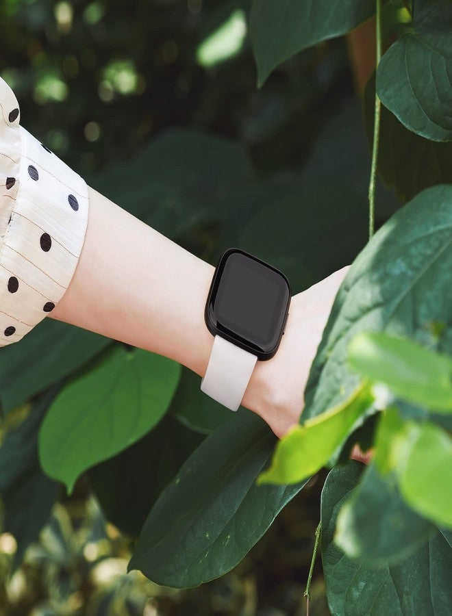 اي كي أساور سيليكون AK متوافقة مع Fitbit Versa 2 / Versa / Lite / SE، أساور رياضية بديلة كلاسيكية ناعمة للنساء والرجال (أبيض) - Image 5