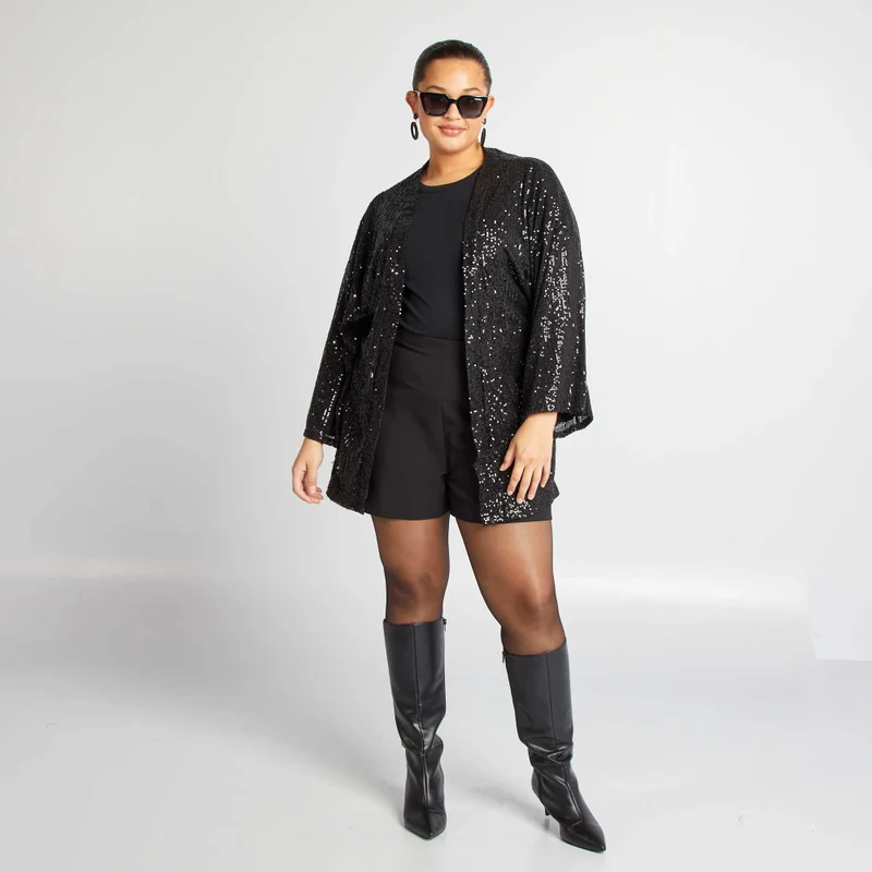 Kiabi Sequined Party Kimono Black