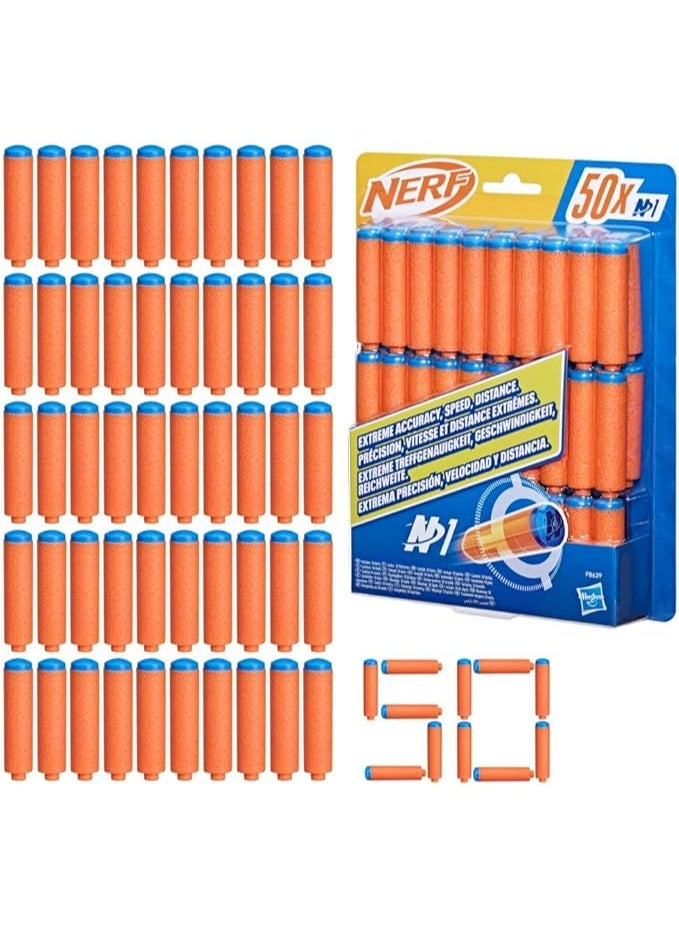 Nerf N Series Refill Pack includes 50 Nerf N1 Darts | Compatible With All Nerf N Series Blasters for 8+ Years | F8639 - Image 1