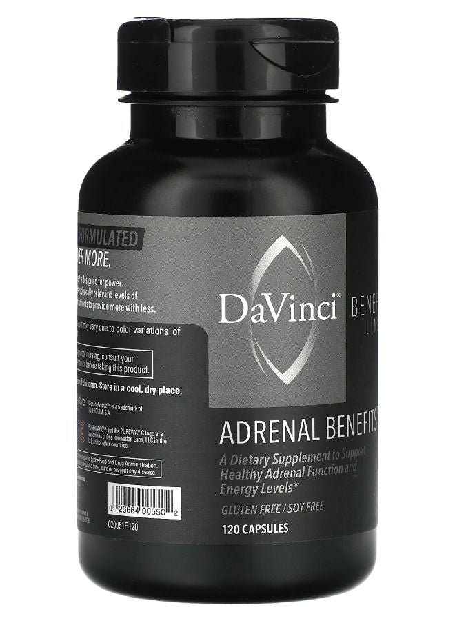 DaVinci Laboratories Benefits Line Adrenal Benefits 120 Capsules - Image 2