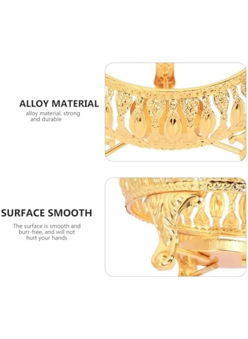 SYOSI Teapot Warmer, Alloy Silver Tea Warmer with Tealight Holder Teapot Heating Base Candle Holder, Brushed Stainless Steel Teapot Warmer for Glass Teapots Ceramic Teapots (Golden) - Image 3