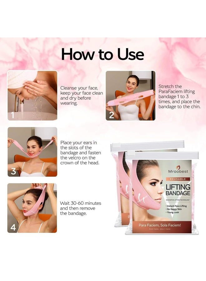 ParaFaciem ParaFaciem Reusable V Line Mask Facial Slimming Strap Double Chin Reducer Chin Up Mask Face Lifting Belt V Shaped Slimming Face Mask  - Image 5