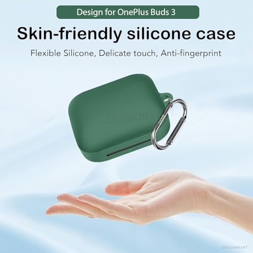 Cocoonkart Silicone Case Cover Compatible for OnePluss Buds 3 -Green - Image 4