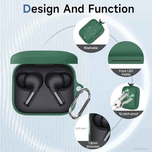 Cocoonkart Silicone Case Cover Compatible for OnePluss Buds 3 -Green - Image 5