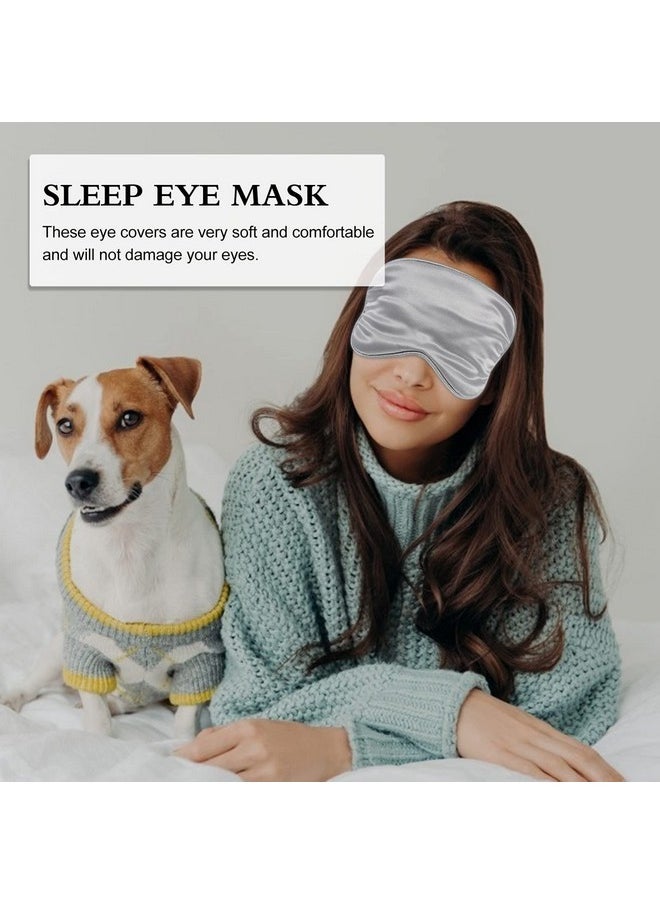 Healifty Satin Scrunchies Hair Ties 3pcs Eye Cover and Hair Scrunchie Set Silk Satin Sleeping Eye Masks Soft Eye Night Blindfold for Women and Men Satin Scrunchies Hair Ties  - Image 5