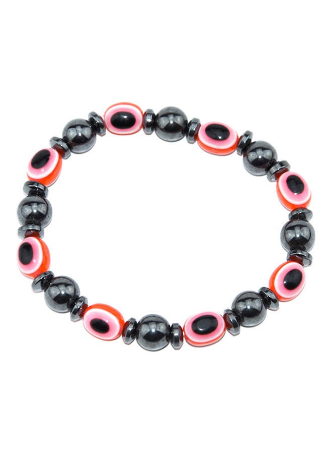 NIBEMINENT Magnetic Hematite Eyes Healing Beads Stretch Bracelet