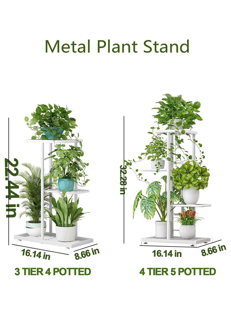 RATSAW 3 Tier Metal Plant Rack - Indoor Outdoor Flower Pot Shelf - Corner Flower Pot rack, Garden Patio Lawn Balcony Office Multi-Plant Planter Organizer for Four Trays of Plants-White  - Image 5
