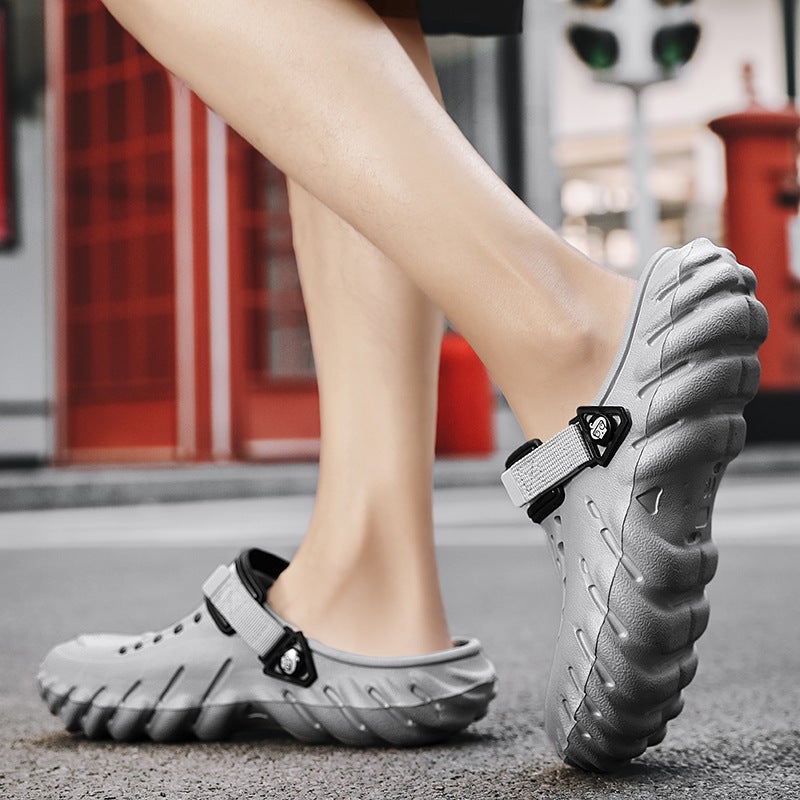 Large Size Hole Shoes Men'S Eva Anti-Slip Soft Bottom Toe Sandals Beach Shoes - Image 5