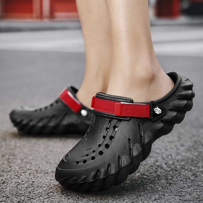 Large Size Hole Shoes Men'S Eva Anti-Slip Soft Bottom Toe Sandals Beach Shoes - Image 4