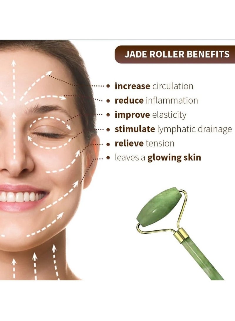 Jade Roller and Gua Sha Facial Massage Tools for Face, Eye, Neck And Body Skin Care Treatments - Image 3