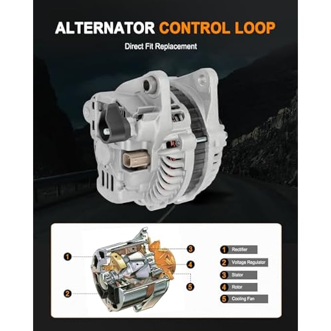 ASAPE New Alternator Fit for 2006-2010 for Chrysler PT Cruiser 2.4L, Replace OE 11230 - Image 3