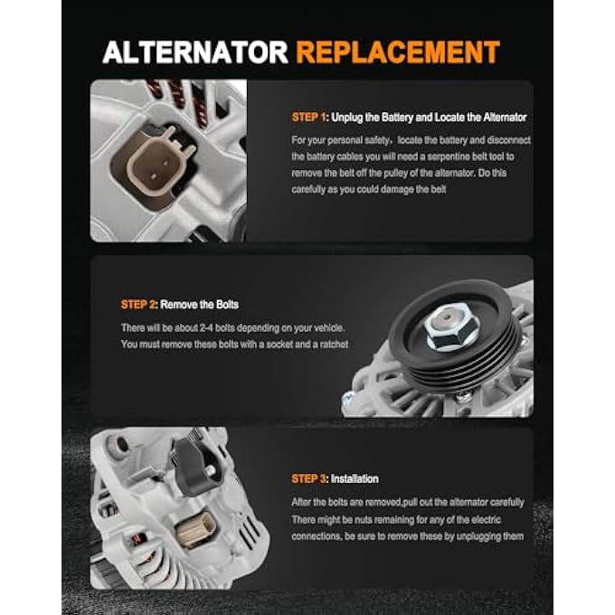 ASAPE New Alternator Fit for 2006-2010 for Chrysler PT Cruiser 2.4L, Replace OE 11230 - Image 5