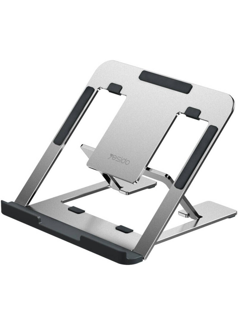 Yesido LP02 Laptop Holder, Full Body Metal, Hollowed-Out Heat Dissipation, Foldable, Non-Slip Pads, Adjustable Height & Angle, Triangle Struction, Aluminum Alloy Material, For 11-17" Laptop - Image 1