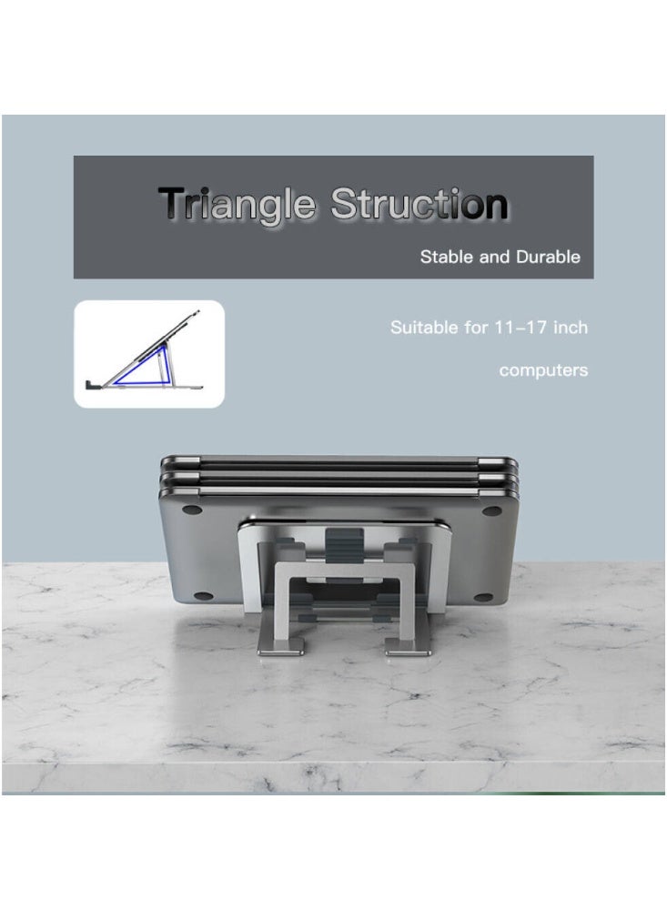 Yesido LP02 Laptop Holder, Full Body Metal, Hollowed-Out Heat Dissipation, Foldable, Non-Slip Pads, Adjustable Height & Angle, Triangle Struction, Aluminum Alloy Material, For 11-17" Laptop - Image 4