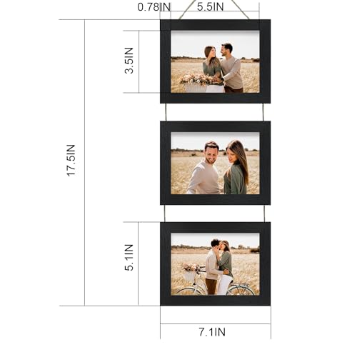 Rexllon 4x6 Wall Hanging Picture Frames Collage with 3 Opening black Frames - Image 2