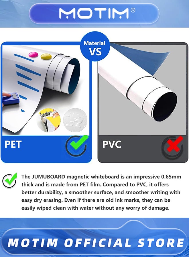 Motim Magnetic White Board Paper Easy to Write and Clean for School & Home & Office (120x60cm)  - Image 4