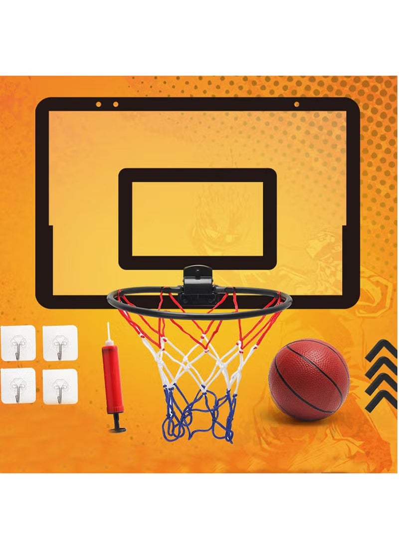 YelaJoy Mini Basketball Hoop Set for Kids and Adults Door Room Basketball Hoop,Punch Hanging Type Mobile Mini Basketball Hoop for Door, Red  - Image 2