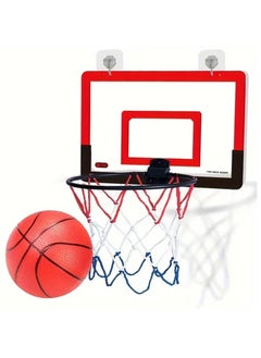 YelaJoy Mini Basketball Hoop Set for Kids and Adults Door Room Basketball Hoop,Punch Hanging Type Mobile Mini Basketball Hoop for Door, Red  - Image 4