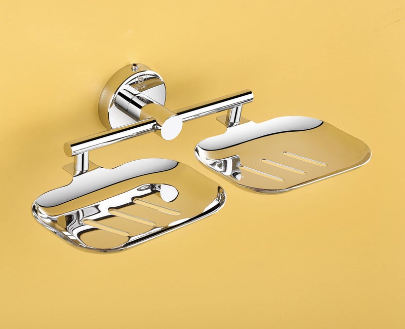 iSTAR 304 Corrosion-Free Stainless Steel Anti Rust Double Soap Holder Soap Stand Bathroom Soap Stand/Bathroom Accessories Silver (1) - Image 1