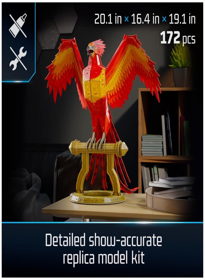 4D Build, Harry Potter Fawkes Phoenix 3D Model Kit with Stand, Harry Potter Collectibles & Desk Décor, Adult Puzzle, Building Toys, 172 Pieces, 3D Puzzles, Gift Ideas for Ages 12 & Up - Image 2