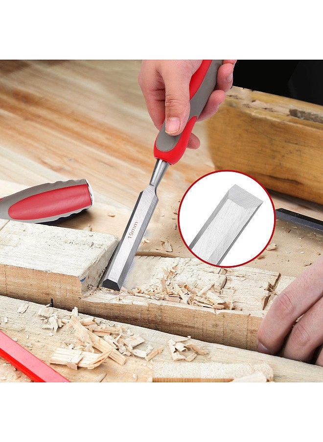 Generic - 5pcs Wood Chisel Set For Carpentry with Storage Bag Non-slip Handle Woodworking Wood Carving Bench Chisel Sets Sharp Wood Bevel Blades with Steel Strike Cap - Image 1