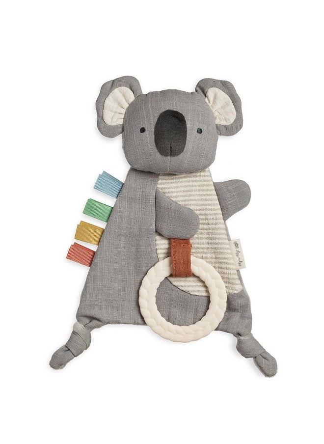 Itzy Ritzy Itzy Ritzy - Bitzy Crinkle Sensory Toy Koala with Crinkle Sound for Babies & Toddlers - Features Soft Braided Teething Ring & Textured Ribbons, Designed for Ages 0 Months and Up, Koala  - Image 1